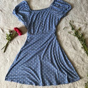 Derek Heart | Adorable Baby Blue Polka Dot Dress | Size L | NWOT